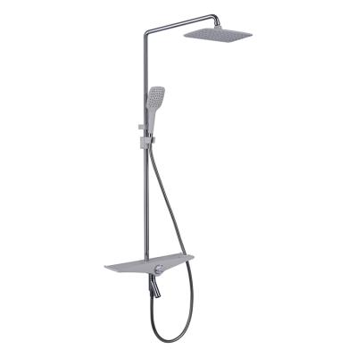 China Without Sliding Bar Shower System Stainless Steel Column Shower Set With Shelf for sale