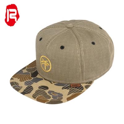 China New 100% Custom Embroidery Design Polyester COMMON Camouflage Printed Edge Snapback Logo Snapback Hats for sale