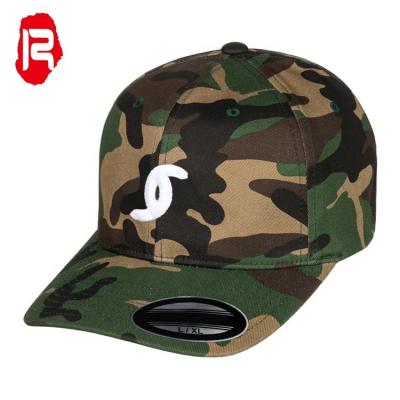 China COMMON 100% Cotton Custom 6 Panel Sports Hat Fashional Camouflage Baseball Cap Closed Back for sale