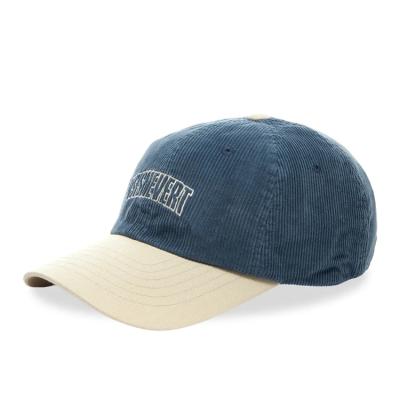 China Wholesale COMMON Adjustable Strapback Sports Hat 6 Panel Blue Corduroy Baseball Cap For Women Men for sale