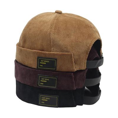 China Wholesale Fashion Corduroy 6 Panel Multicolor Miki Round Cap Hat Edgeless COMMON for sale