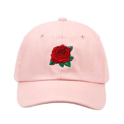 China JOINT Design Your Own Logo Girl Pink Dad Hat Custom Rose Embroidery Baseball Caps For Branded for sale