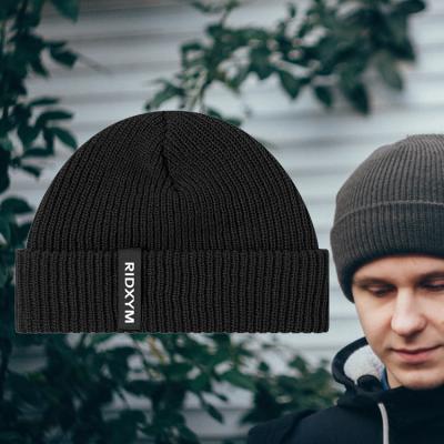 China COMMON Wholesale Custom Beanie Hat 100 Brimless Acrylic Skull Hat Street Hip Pop Shorts Acrylic Winter Knit Beanie for sale