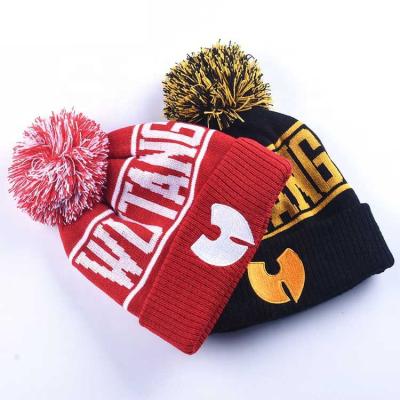 China Wholesale 2020 COMMON Custom Beanie Knitted Toques Pom Pom Winter Knit Beanie Hat knitted for sale