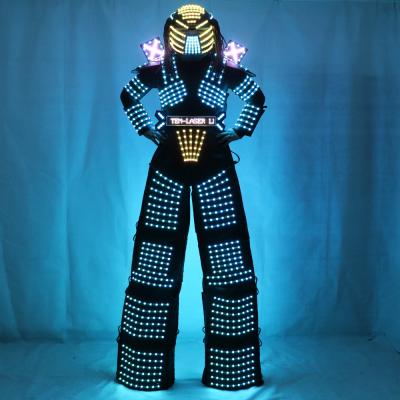 China Stilt walker LED robot suits David Guetta luminous costume LED robot costume luminous kryoman led stilt clothes for sale