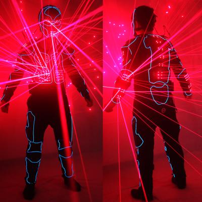 China Hip Scarf Laser Robot Suits Red Laser Vest LED Clothes, Glowing American EL Wire Suit Talent Show for sale