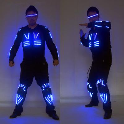 China COSTUME LED Armor Light Up Jacket Glowing Light Up Suits For Dance Performance Clothes DJ Stage Dance Wear for sale