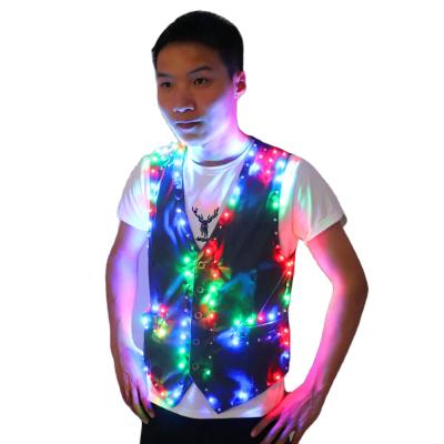 China Colorful Led Luminous Waiter Clothes SUIT Vest Ballroom Costume Jacket DJ Singer Dancer Performer Stage Wear for sale