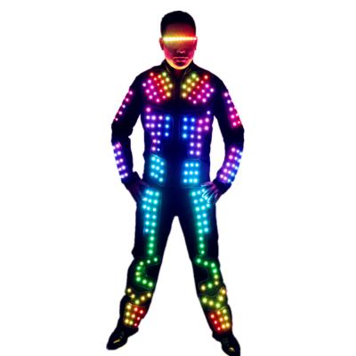 China SUIT Full Color LED Robot Costume Stage Dance Costume Tron RGB Lit Luminous Equipment Jacket Coat for sale