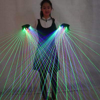 China 2 In 1 RGB 1 Laser Gloves With2 Multiline Green 1 Red Blue For LED Luminous Costumes Show TEM008 for sale