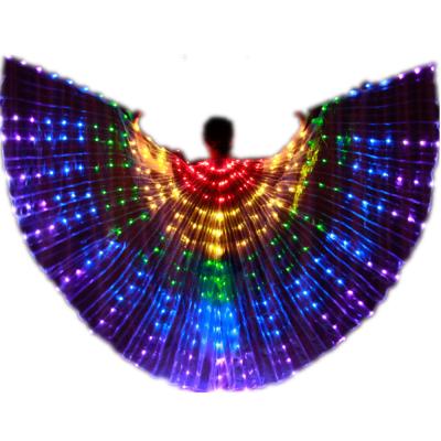 China WINGS Belly Dance Popular Stage LED Colorful Isis WingsPerformance Props Wings Props With Stick Belly Dance Accessory Include Stick for sale