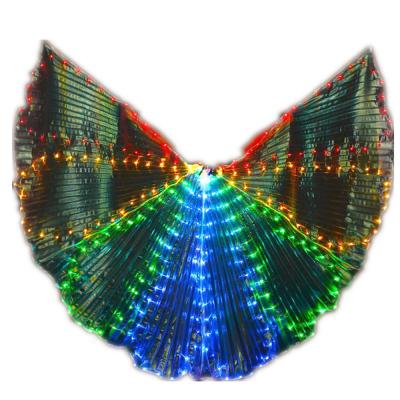 China WINGS New Colorful Led Wings Belly Dance Stage Interpretation Props Coat Luminous Wings 360 Degree Led Wings Suit Send Sticks Gift for sale