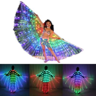 China BRA Kids LED Isis Wings Sticks Belly Dance Wing Stage Performance Girls Multi Colors Wings Led Butterfly Light 360 Degree for sale