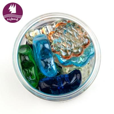 China Modern Style Garden Decoration Multicolor Mixed Glass Sand Glass Stone Beads for sale