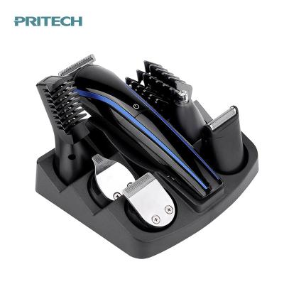 China Commercial Private Label PRITECH Clippre Blade Men's Hair Trimmer Replaceable 6 in 1 Grooming Set for sale