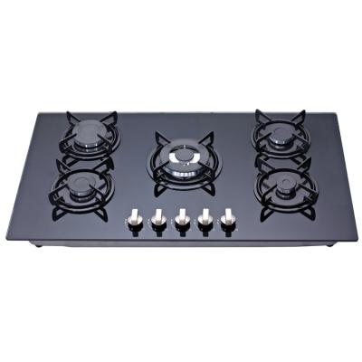 China Custom 5 Burners Quick Delivery Household Gas Easy Cleaning Durable Indoor Standard Hob for sale