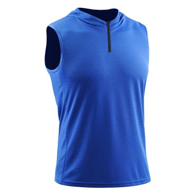 China 2022 new high quality custom made sleeveless hooded zipper quick-drying quick-drying breathable top vest for sale