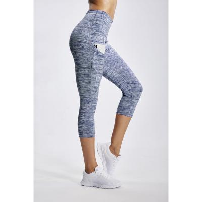 China 2022 New Women's Custom Logo Capris Elastic Compression Quick Dry Pants Breathable Hip Tight Sports Sports Yoga Pants for sale