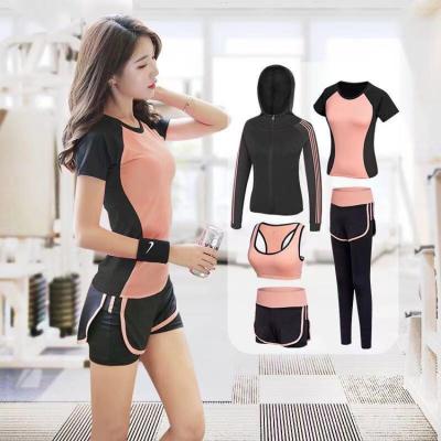 China Wholesale Breathable Women Workout Sports Fitness Clothing Clothes 5 Pieces Plus Size Yoga Suits Set for sale