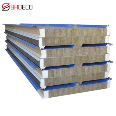 China Modern Fire Rated Rock Wool Sandwich Rock Wool Sandwich Panel A1 Insulated Panel A1 for sale