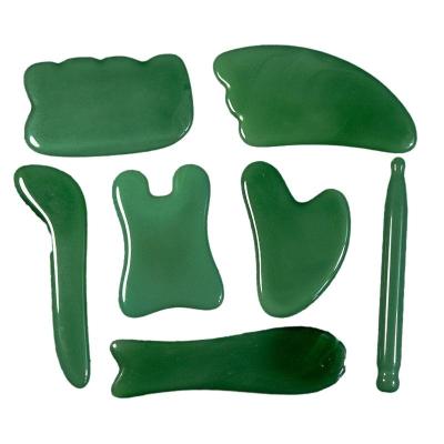 China Body Jade stone scraping board toggle stick face dredge meridian transparent massage board for sale