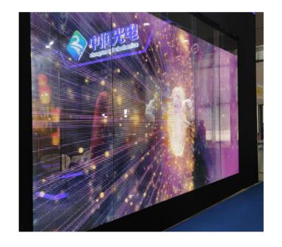 China P10 Led Advertising Video Transparent Led Adhesive Screen For Advertising Glass Wall Events Led Transparent Display for sale