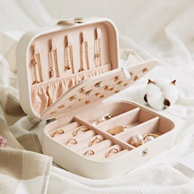 China Creative Portable Storage Box Earrings Necklace Display Box Makeup Bag Organizer Accessories Logo Jewelry Packaging Box Custom Made for sale