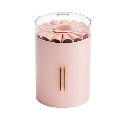 China Wholesale Daily Use Cosmetic Storage Box With Transparent Lid 4 Drawers Flower Jewelry Display Storage Box for sale