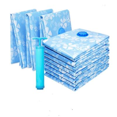 China 2022 Sustainable PE Travel Compressed Vacuum Storage Cleaner Sealer Transparent Clothes Bag for sale