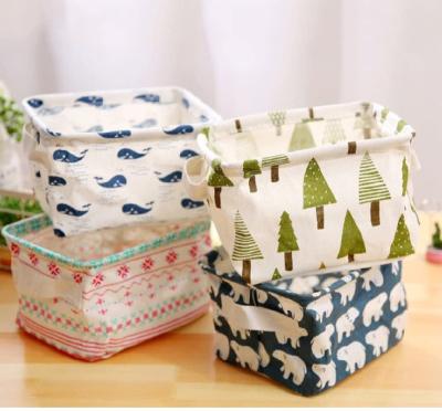 China Desktop Organizer Multi-Use Household Cotton Fabric Decorative Viable Storage Basket Sundries Storage Basket for sale