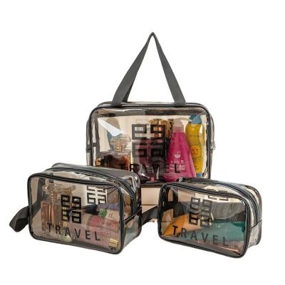 China Fashion Cosmetic Bag Travel Large Capacity Zipper PVC Storage Waterproof Transparent Makeup Bags for sale