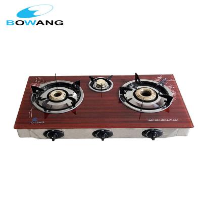 China Home Appliance Tempered Glass Tabletop 3 Burner Gas Cooker (BW3220) for sale