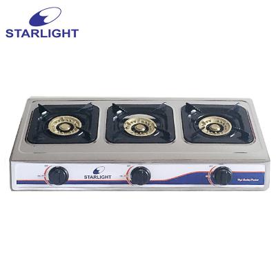 China Stainless Steel Table Gas Cooker-3 Gas Burner Stainless Steel Cooking (SL3420) for sale