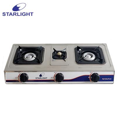 China Stainless Steel Starlight - Table Stainless Steel Gas Cooking Stoves with 3 Burner (SL3411) for sale