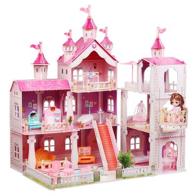 China DIY TOY Doll Cottage with 16 Accessories, Working Shutters, for 5-Inch Dolls for sale