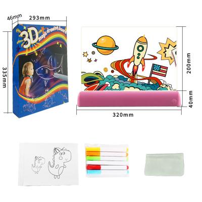 China New 3D Painting Panel RGB Fluorescent Luminous Toys LED Toys LED Children's Magic Graffiti Graffiti Writing Board Baby Playing Board Factory Border for sale