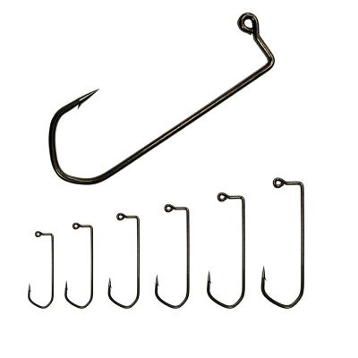 China Eupheng EP-7150 Black High Carbon Steel Hi-Carbon Steel Barbarian Jig Hook 120 Degree Offset Eye Leg Hook 1/0# Barbed to 7/0# (E10) for sale