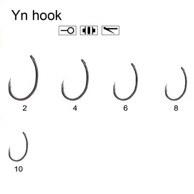 China Wholesale Chemically Sharpened Yn Hook Japanese Mustad Multi Colors Burr/TF Barbless Carp Hooks (B07) 2# for sale