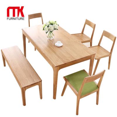 China Hot Selling Modern Solid Wood Dining Room Furniture 4-6 Seater Dining Table Set for sale