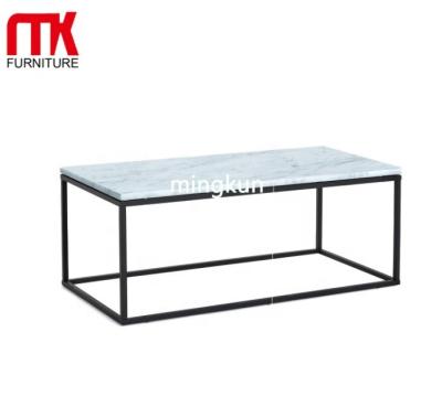 China Europe High Quality Metal Frame Gold Finish Round Marble Coffee Table for sale