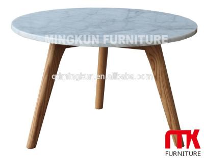 China Coffee table marble top with wooden leg nesting table for sale