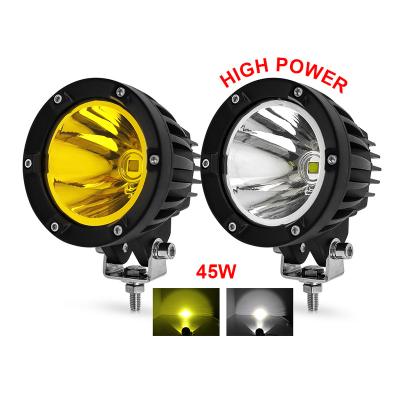 China Parts/Pc Aviation Aluminum Lens 4 Inch Led 4X4 Auxiliary Light Amber Luz Led Spot Para Auto White for sale