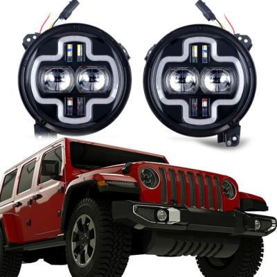 China Aluminum alloy 5.75 7 9 inch round LED car headlight high low beam auto headlight H4 H13 led light for jeeps wrangler JK JL auto lighting system for sale