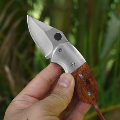 China Small EDC Serving Knives Mini Folding Pocket Knife Sandalwood Tool Survival Outer Handle Optional for sale