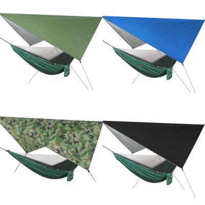 China Adult Camping Hammock Mosquito Net And Portable Nylon Hammock Canopy Rain Fly Tree Ties To Increase Camping Survival Travel for sale