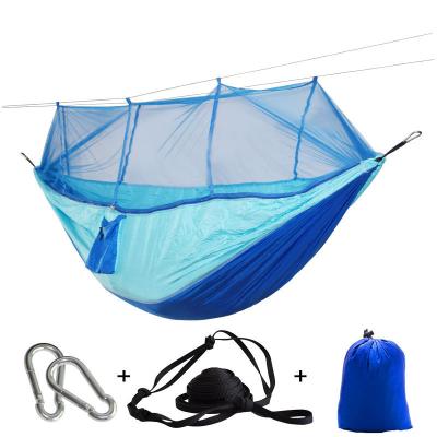 China Camping/Garden Adult Hammock With Mosquito Net Outdoor Furniture 1-2 Person Bed Portable Strength Parachute Cloth Sleeping Swing for sale