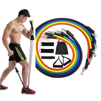 China Muti-function 11 Pcs Fitness Bands Resistance Gym Equipment Exercise Bands Pull Rope Fitness Elastic Training Expander Resistance Bands Set for sale