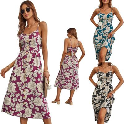 China 2022 summer new women's skirt strapless dress simple breasted breathable fashion printed submarine for sale