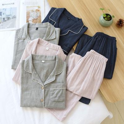 China QUICK-DRY clothing new home spring color couple pajamas cotton suit simple rotation wholesale men's and women's and autumn pajamas for sale