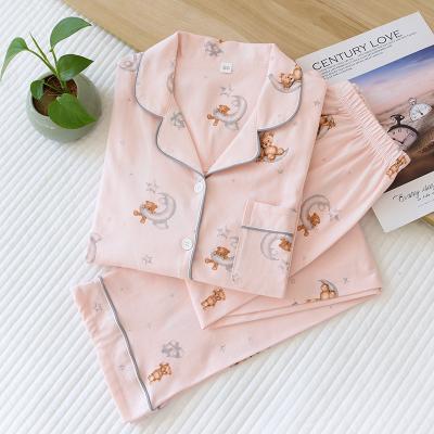 China Spring and autumn new autumn women's cotton pajamas new autumn cardigan home knitted casual women's clothing QUICK DRY customized knitted suit for sale